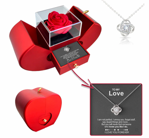 FOREVER LOVE NECKLACE - WITH REAL ROSE - TO MY LOVE
